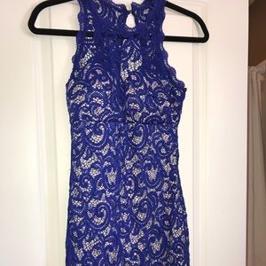 blue sequin dress